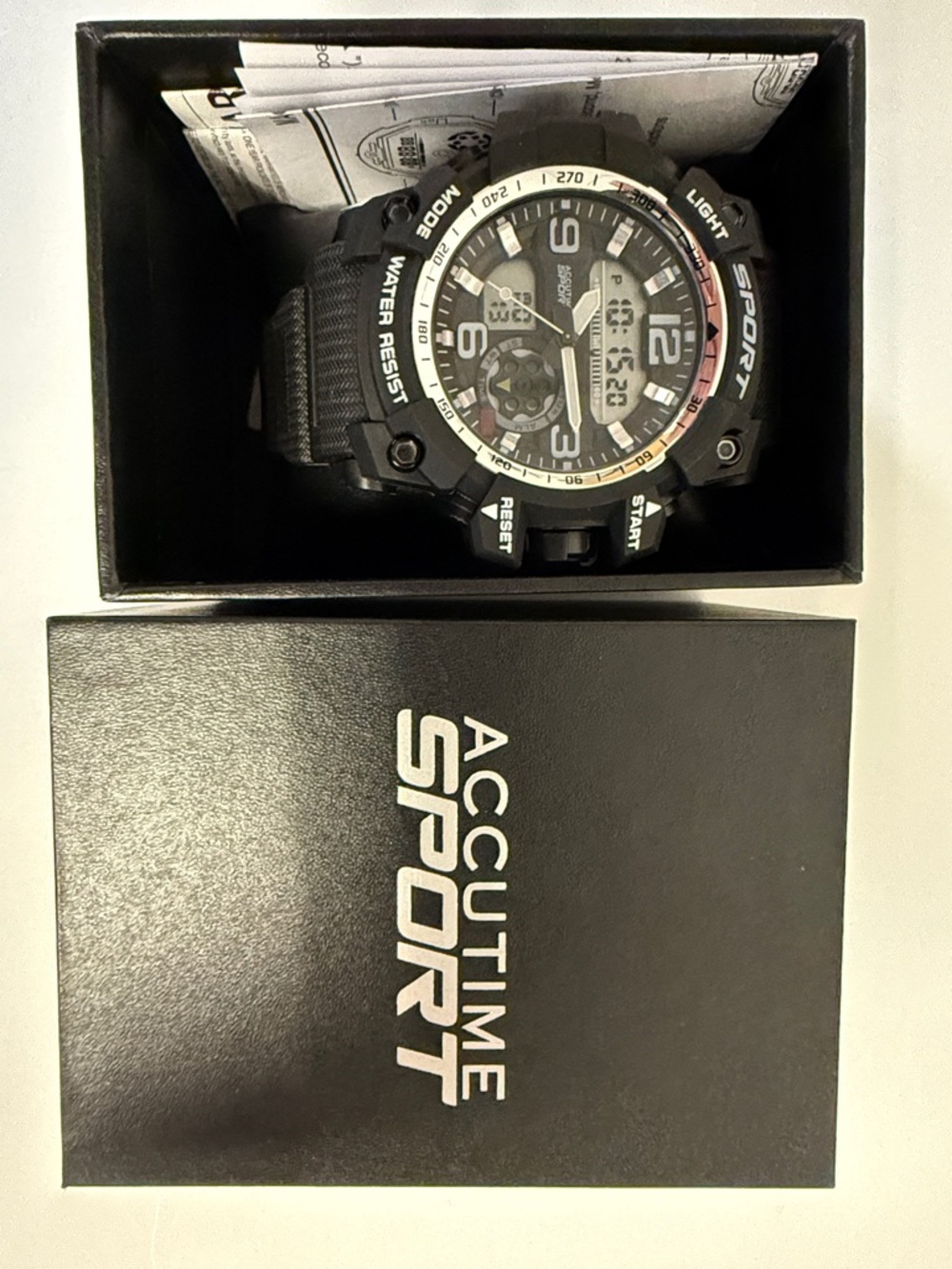 Accutime Sport Men's Black Digital-Analog Sport Watch